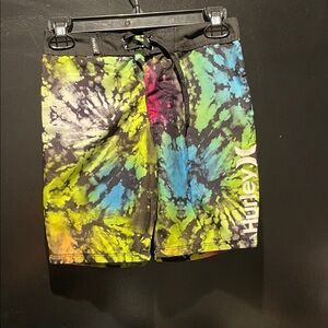 Hurley Men’s Tie-Dye Hybrid Shorts - Black, Yellow, Blue, Green, Pink